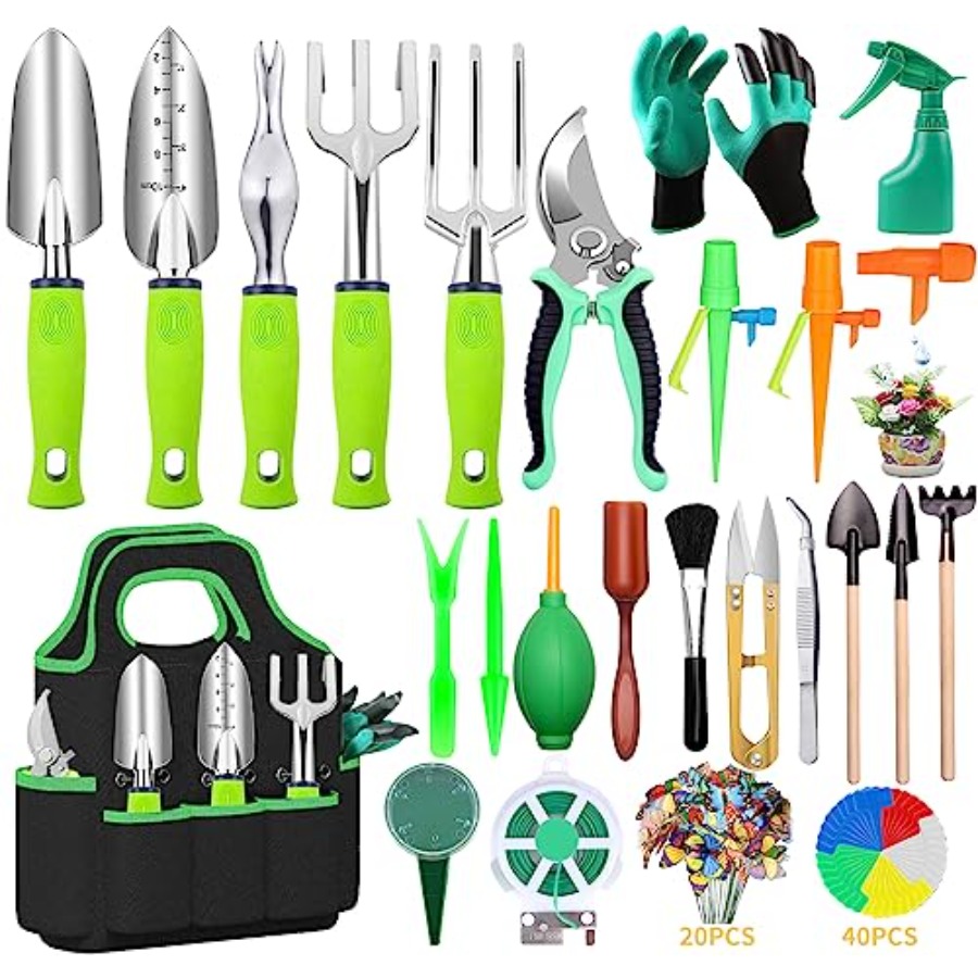 Succulent Set - 84点ガーデンツールセット、10点多肉植物ツールセット付属、6点大型頑丈アルミ製園芸用手工具12.5インチ（ガーデニングツール付き）