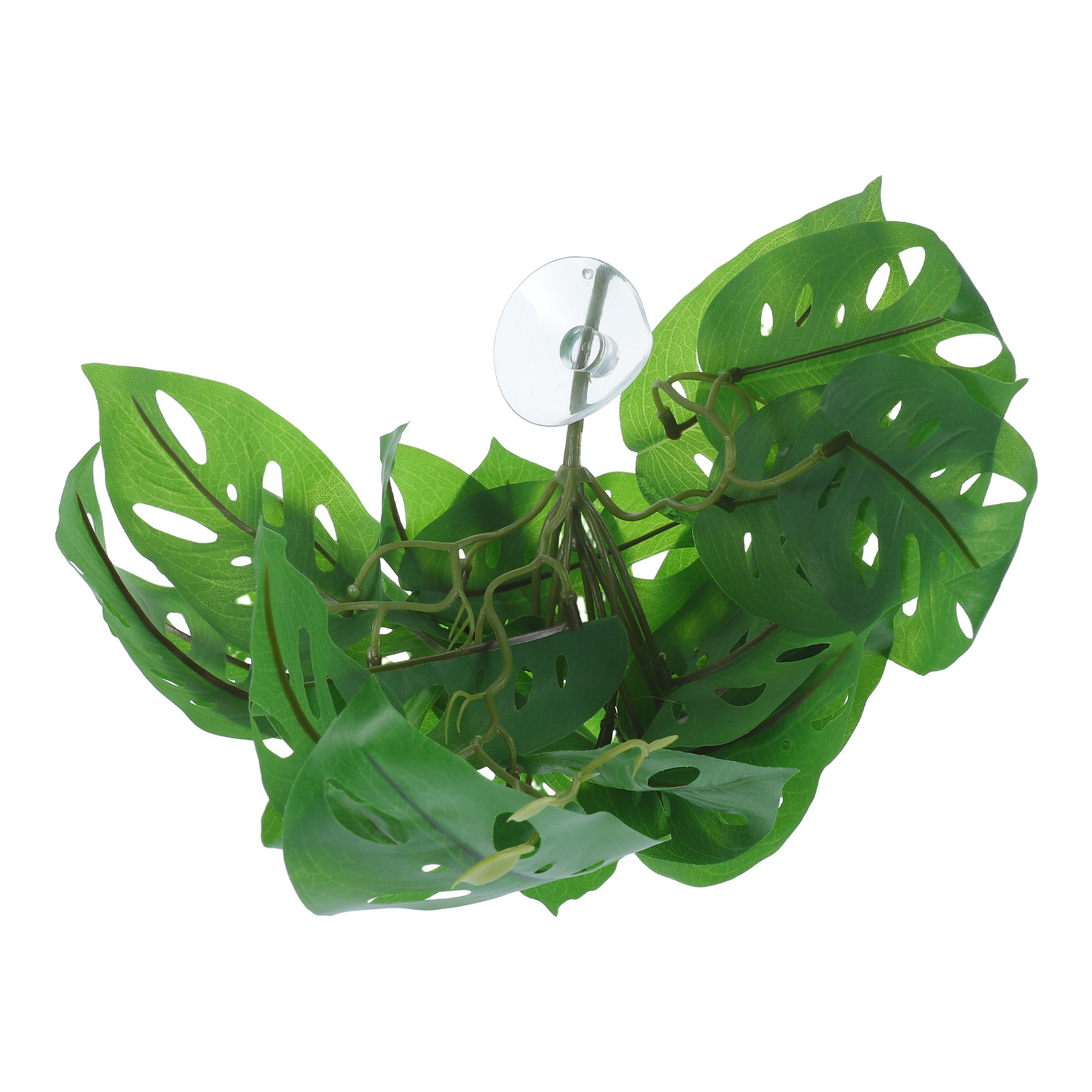 Snake Plant - 爬虫類の飼育環境用装飾品：リアルな見た目の吸盤付き植物、人工テラリウム用植物、つる性植物の支柱、ヘビやトカゲの飼育用タンクの装飾品。
