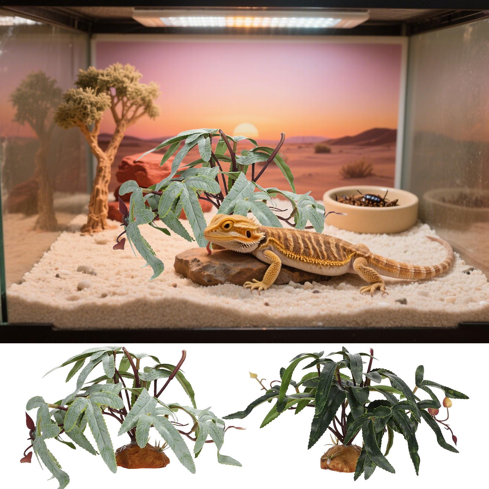 偽の爬虫類植物、蛇の飼育場の装飾品、リアルな水槽の装飾、ヤモ - Snake Plant のレビューと価格