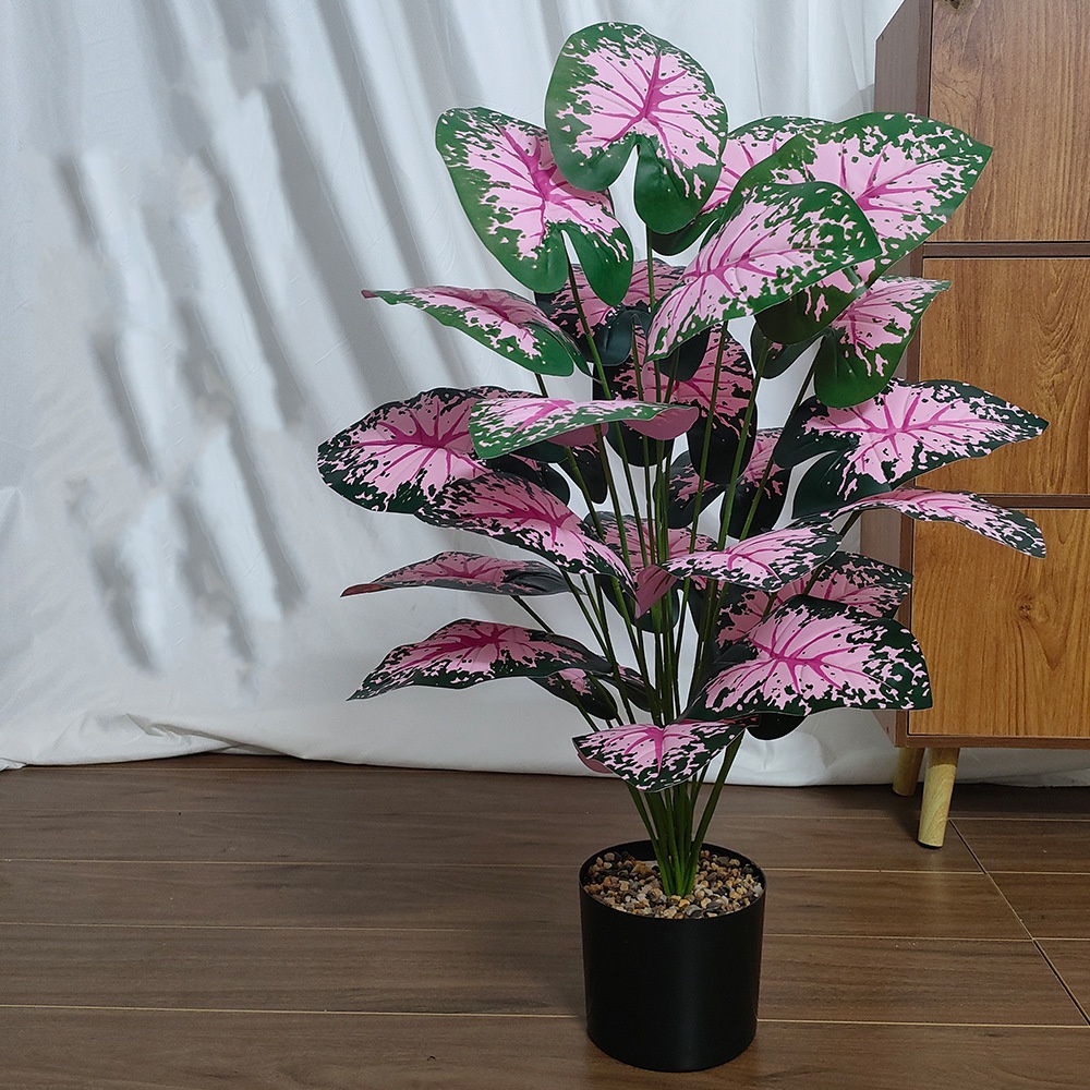 人工ピンクの鉢植えの葉,偽の花の装飾,家の装飾,パーティー, - Snake Plant のレビューと価格