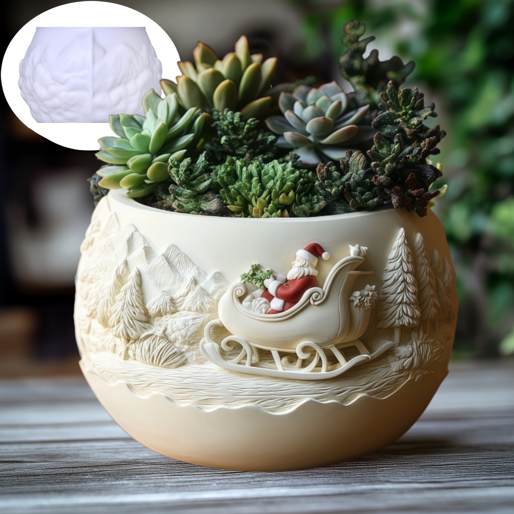 杉のそりサンタクロースレリーフキャンドルカップ石膏シリコンモ - Succulent Set のレビューと価格