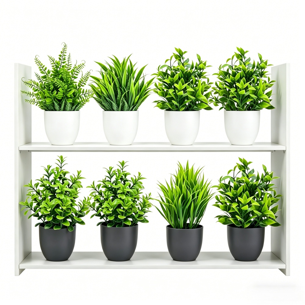 4個セット ミニ人工植物 鉢植え 室内/屋外装飾 グリーン盆 - Succulent Set のレビューと価格
