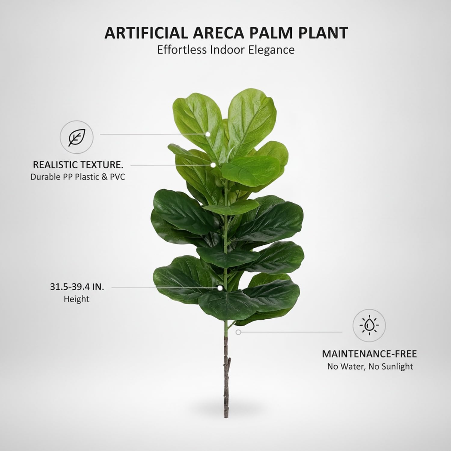 大型プラスチック製人工フィドルリーフフィグツリー、フェイクグ - Fiddle Leaf Fig のレビューと価格