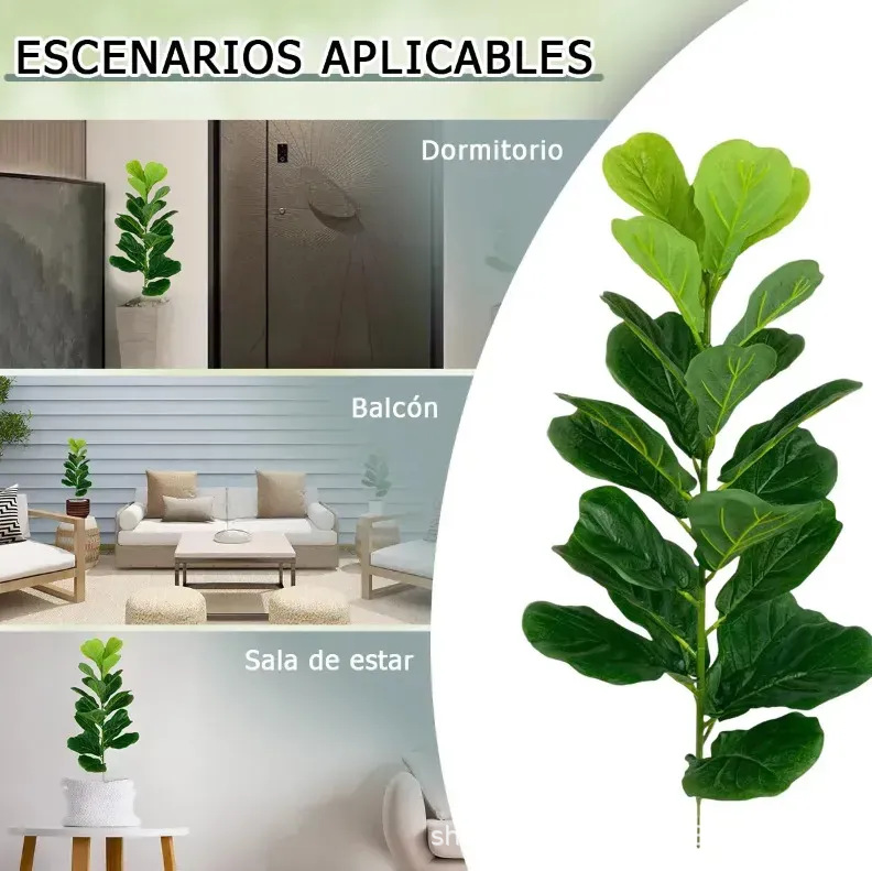 大型プラスチック製人工フィドルリーフフィグツリー、フェイクグ - Fiddle Leaf Fig のレビューと価格